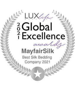 Lux Life Global Excellence Awards - Best Silk Bedding Company - Mayfairsilk 
