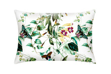 Load image into Gallery viewer, Emerald Garden with butterflies silk pillowcase by Mayfairsilk