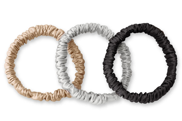 Mulberry Silk Hair Ties Set in Neutral Tones