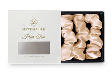 Load image into Gallery viewer, Champagne Silk Scrunchies Set