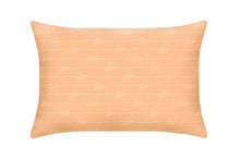 Load image into Gallery viewer, Pure Silk Pillowcase in Peach Fuzz colour with Love script writing
