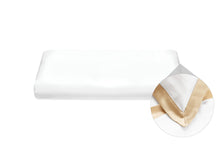 Load image into Gallery viewer, Brilliant White & Champagne Pure Silk Oxford Duvet Cover