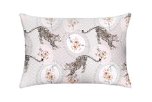Load image into Gallery viewer, silk pillowcase with leopards and floral arrangements by Mayfairsilk