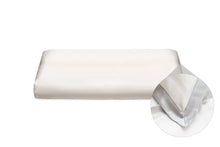 Load image into Gallery viewer, Ivory & Oyster Grey Pure Silk Oxford Duvet Cover