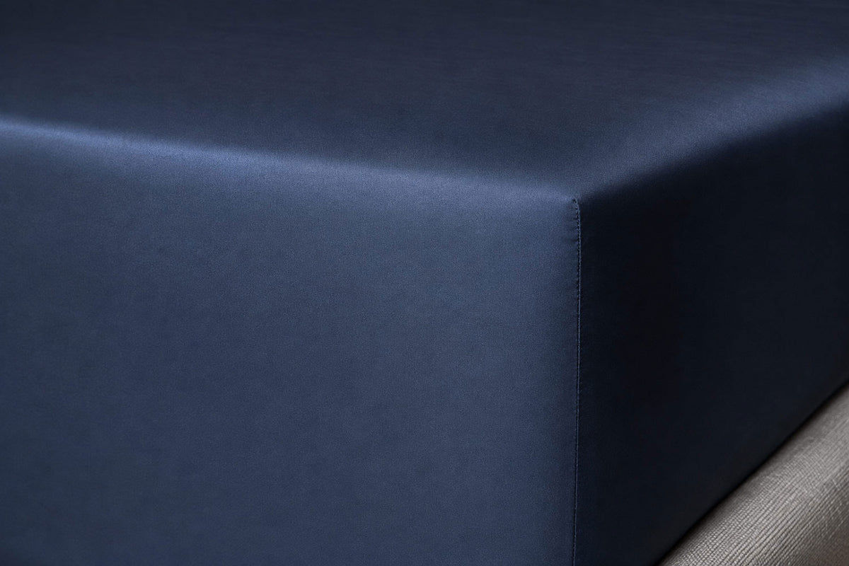 Midnight Blue Pure Silk Fitted Sheet