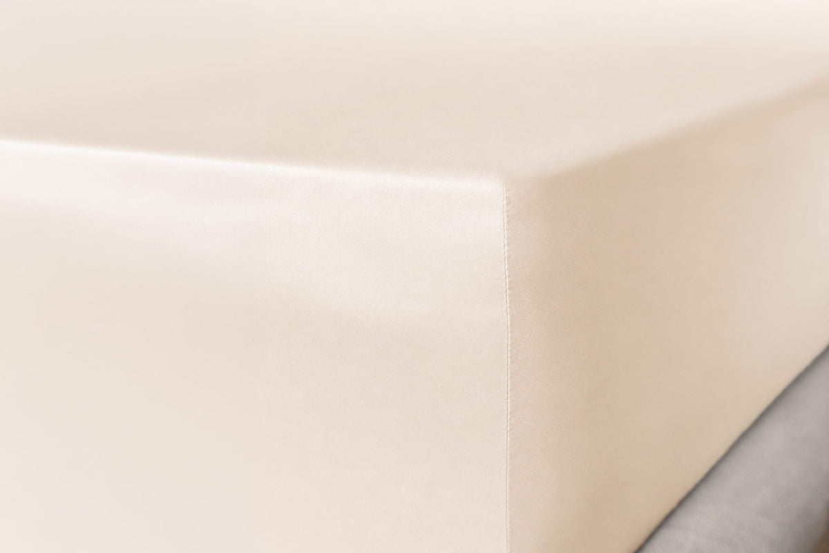 Cream Pure Silk Fitted Sheet