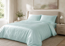 Load image into Gallery viewer, Teal Breeze Pure Silk Duvet Cover