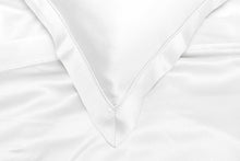 Load image into Gallery viewer, Brilliant White Oxford Pure Silk Pillowcase - White Piping