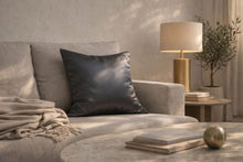 Load image into Gallery viewer, Charcoal Pure Silk Cushion Cover
