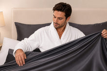Load image into Gallery viewer, Charcoal Pure Silk Flat Sheet
