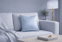 Load image into Gallery viewer, Pastel Blue Pure Silk Cushion Cover