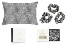 Load image into Gallery viewer, Leopard Silk Pillowcase and Scrunchies Gift Set