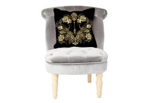 Load image into Gallery viewer, Black & Gold Roses Pure Silk Cushion Cover - MayfairSilk