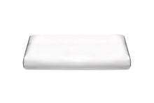 Load image into Gallery viewer, Brilliant White Pure Silk Duvet Cover - Charcoal Piping - MayfairSilk