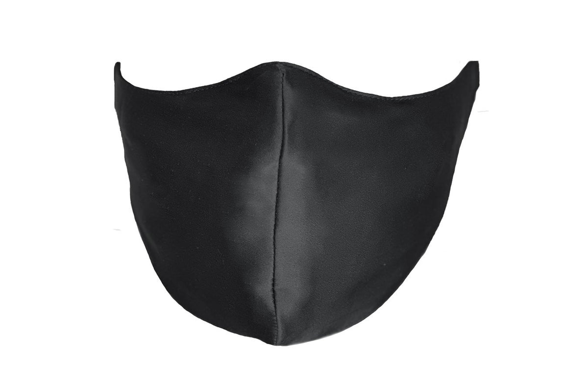 3D view of a Charcoal Pure Silk Face Covering - MayfairSilk