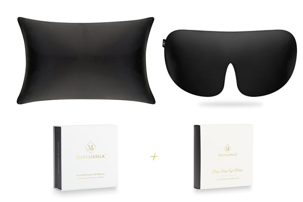 Luxury Charcoal Silk Sleep Gift Set with Pillowcase & Mask