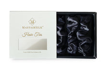 Load image into Gallery viewer, Charcoal Silk Scrunchies Set - MayfairSilk