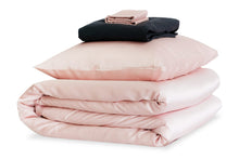Load image into Gallery viewer, Precious Pink and Charcoal Silk Duvet Set - MayfairSilk