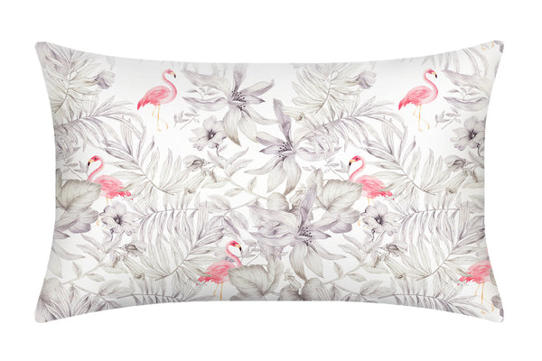 Flamingo-Print Mulberry Silk Pillowcase, Super King