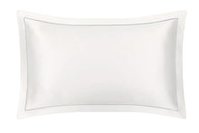 Load image into Gallery viewer, Ivory Oxford Pure Silk Pillowcase - Grey Piping