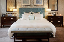 Load image into Gallery viewer, Ivory Pure Silk Duvet Cover - Charcoal Piping - MayfairSilk