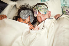 Load image into Gallery viewer, Ivory Pure Silk Duvet Cover - Charcoal Piping - MayfairSilk