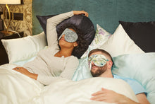 Load image into Gallery viewer, Ivory Pure Silk Duvet Cover - Charcoal Piping - MayfairSilk