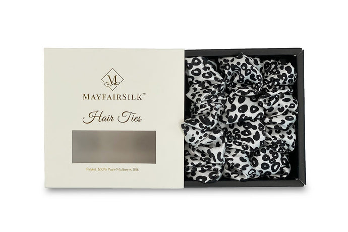 Leopard Silk Scrunchies Set - MayfairSilk