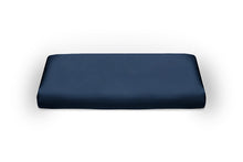 Load image into Gallery viewer, Midnight Blue Pure Silk Duvet Cover - Ivory Piping - MayfairSilk