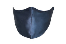 Load image into Gallery viewer, 3D view of Midnight Blue Pure Silk Face Covering - MayfairSilk