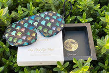 Load image into Gallery viewer, Midnight Blue and Dark Aqua Fans Silk Sleep Gift Set - MayfairSilk