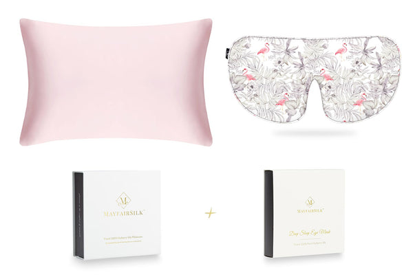Pink Flamingo Silk Sleep Set with Pillowcase & Eye Mask