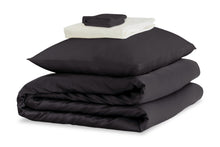 Load image into Gallery viewer, Charcoal and Ivory Silk Duvet Set #1