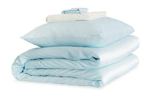 Load image into Gallery viewer, Pastel Blue and Ivory Silk Duvet Set - MayfairSilk