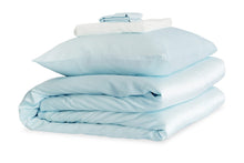 Load image into Gallery viewer, Pastel Blue and Brilliant White Silk Duvet Set - MayfairSilk