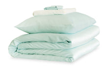 Load image into Gallery viewer, Teal Breeze and Ivory Silk Duvet Set - MayfairSilk