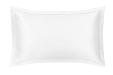 Load image into Gallery viewer, White Oxford Silk Pillowcase with piping