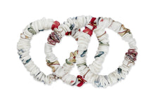 Load image into Gallery viewer, White with Red and Blue Highlights Slim Hair Ties Set - MayfairSilk