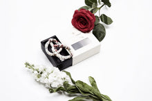 Load image into Gallery viewer, White with Red and Blue Highlights Slim Hair Ties Set - MayfairSilk