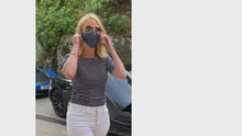Load and play video in Gallery viewer, Video of girl wearing midnight blue coloured face covering with supercars