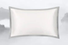 Load image into Gallery viewer, Ivory & Oyster Grey Oxford Pure Silk Pillowcase