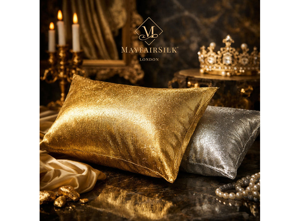 Pure Gold and Silver Silk Pillowcases