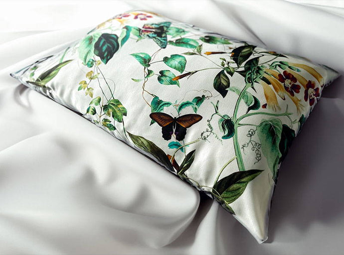 Botanical Bliss: Butterflies and Blooms Silk Pillowcase