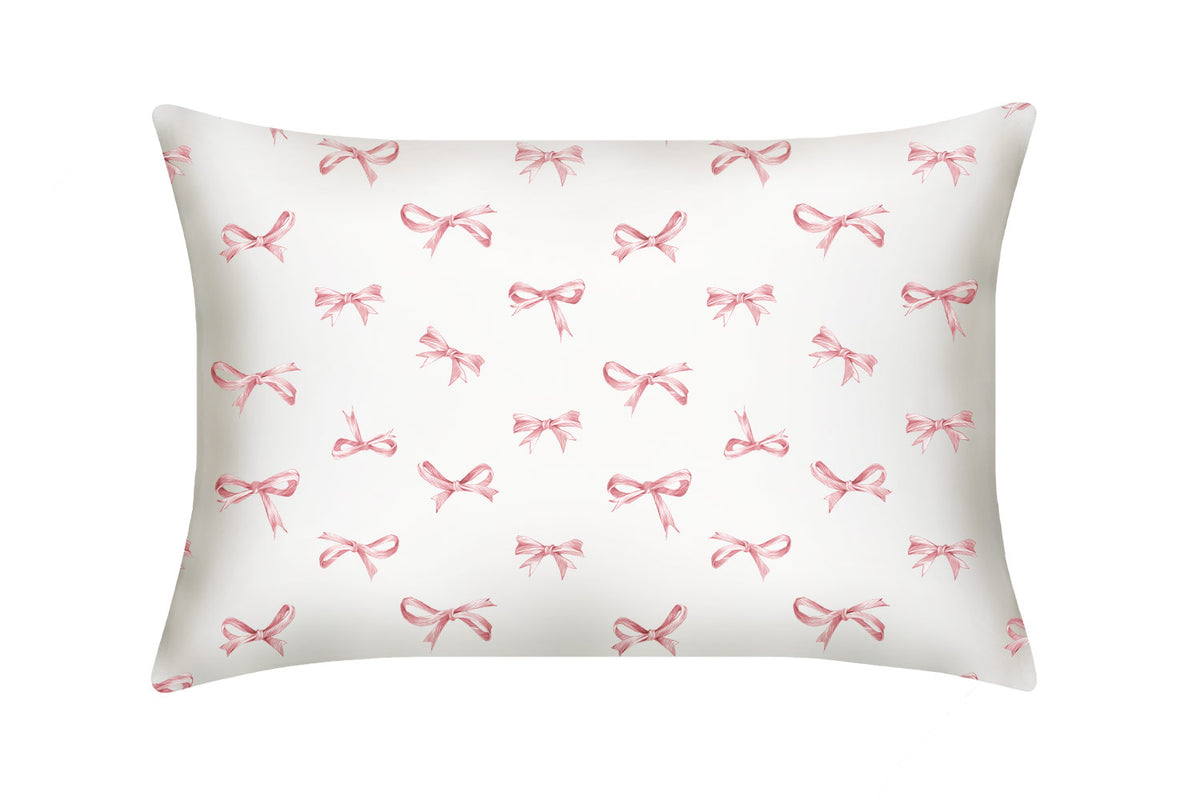 Blush Bows Pure Silk Pillowcase