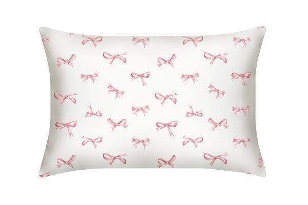 Blush Bows Pure Silk Pillowcase