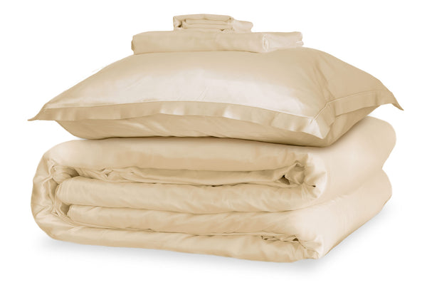 Mayfairsilk Champagne Oxford Silk Duvet Set - Emperor / Standard Pillowcases