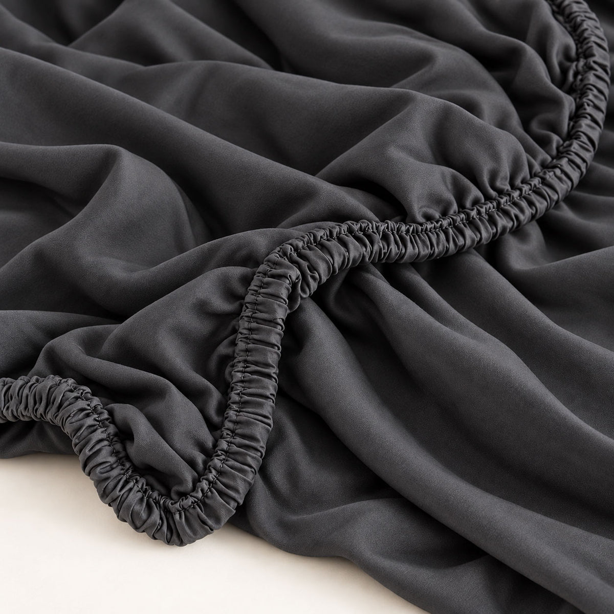 Charcoal Pure Silk Fitted Sheet