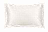 Ivory Oxford Pure Silk Pillowcase - Ivory Piping