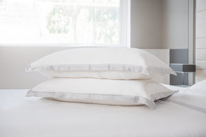 Ivory & Oyster Grey Oxford Pure Silk Duvet Set