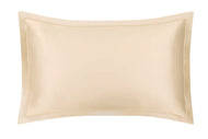 Champagne Oxford silk pillowcase with tone-on-tone piping